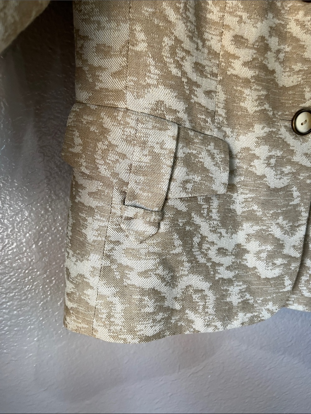 Kasper Cream Patterned Women's Blazer Jacket Sz 6 Vintage Office Business Chic - Picture 7 of 9